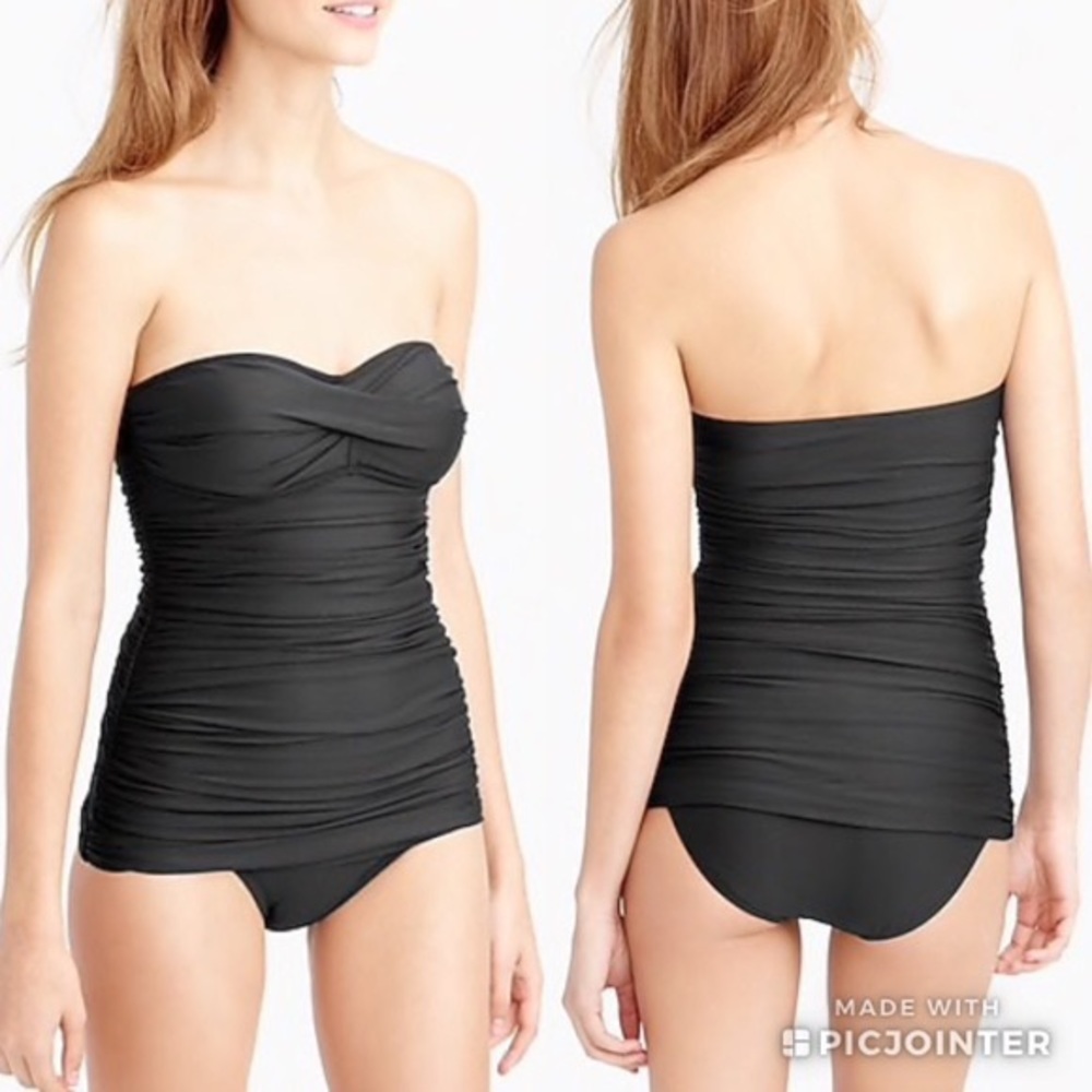 J Crew Navy Skirted Twist Swim, 0